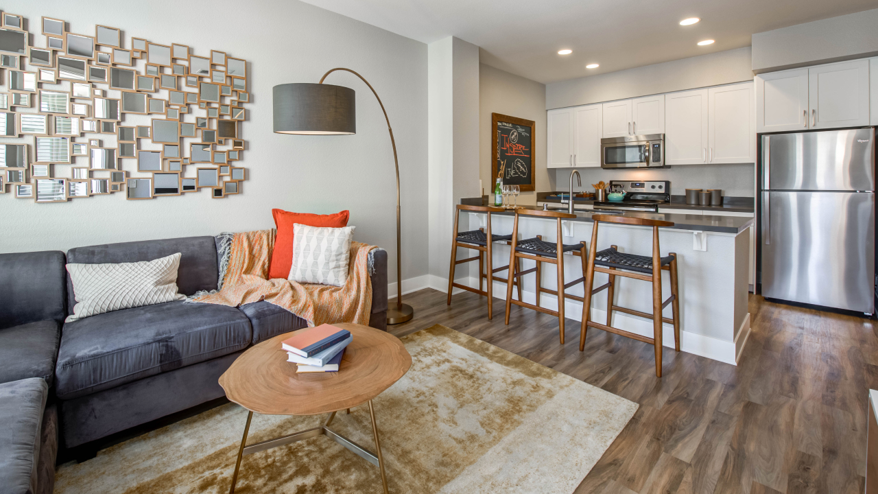 Interior shot of an apartment space.